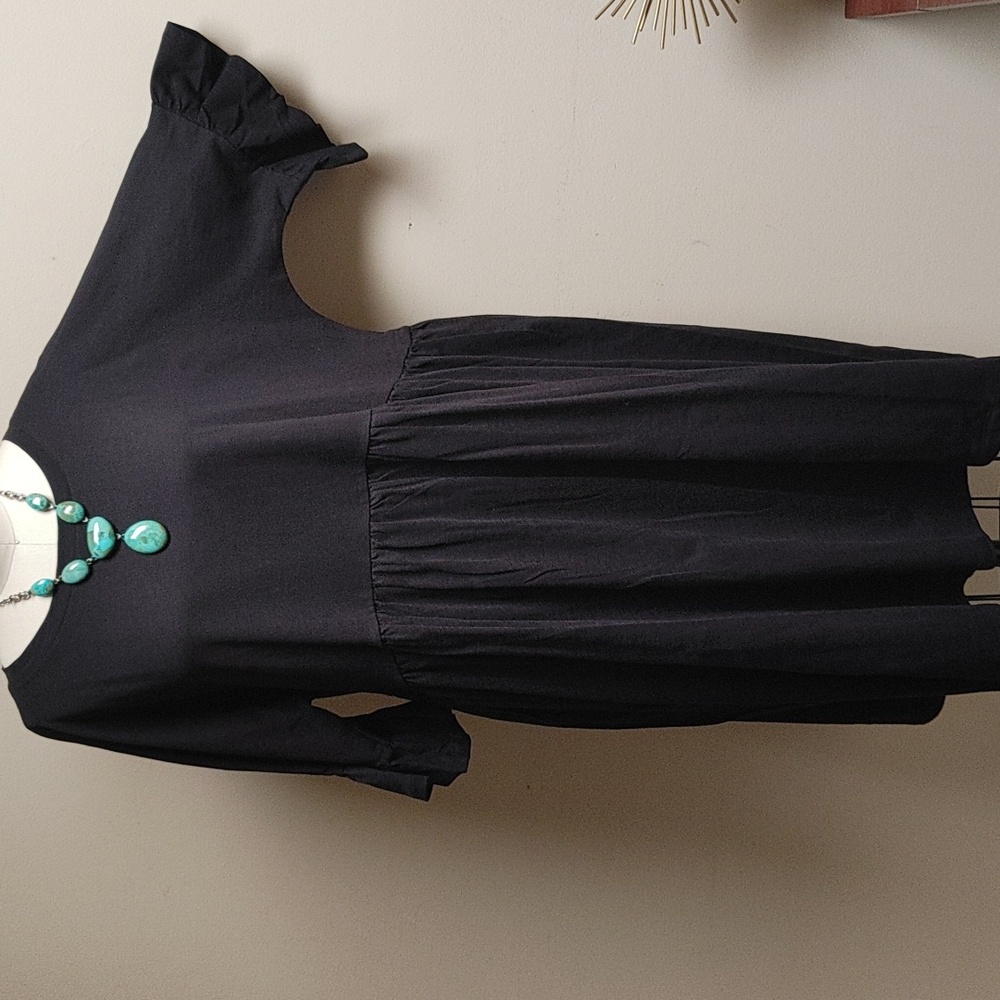 annalisa Black Cotton Knit Dress Size 48 EU Size 16 US